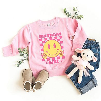 Birthday Girl Checkered Youth Ultra-Soft Graphic Sweatshirt