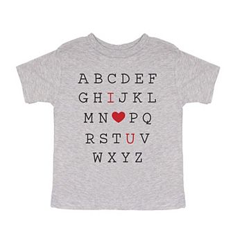 Alphabet I Love You Toddler Short Sleeve Graphic Tee
