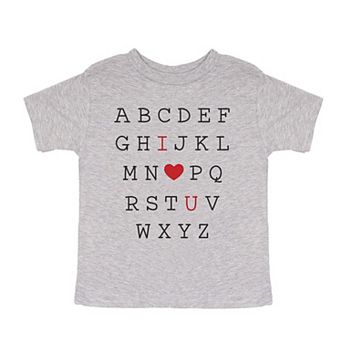 Alphabet I Love You Toddler Short Sleeve Graphic Tee