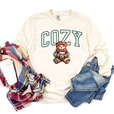 Cozy Bear Garment Dyed Long Sleeve Tees