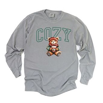 Cozy Bear Garment Dyed Long Sleeve Tees