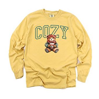 Cozy Bear Garment Dyed Long Sleeve Tees