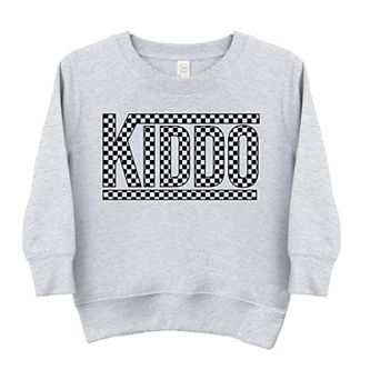 Kiddo Checkered Toddler Graphic Sweatshirt