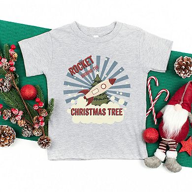 Rocket Around The Christmas Tree Youth Short Sleeve Graphic Tee