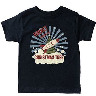 Rocket Around The Christmas Tree Youth Short Sleeve Graphic Tee