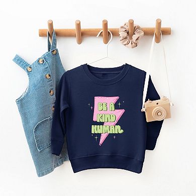 Be A Kind Human Lightning Bolt Toddler Graphic Sweatshirt