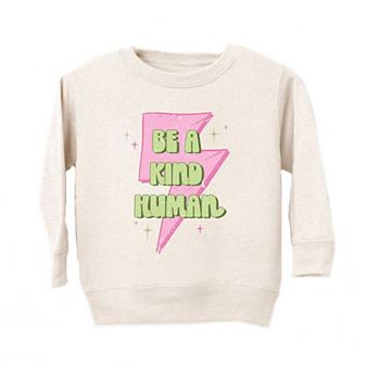 Be A Kind Human Lightning Bolt Toddler Graphic Sweatshirt