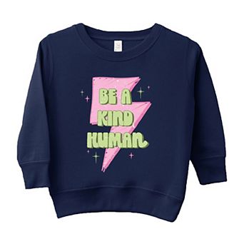 Be A Kind Human Lightning Bolt Toddler Graphic Sweatshirt