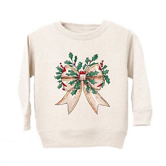 Holly Leaves Coquette Toddler Graphic Sweatshirt