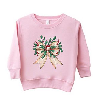 Holly Leaves Coquette Toddler Graphic Sweatshirt