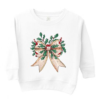 Holly Leaves Coquette Toddler Graphic Sweatshirt