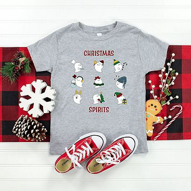 Christmas Spirits Red Words Toddler Short Sleeve Graphic Tee