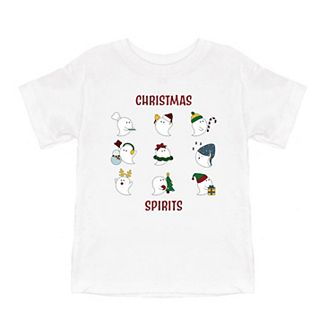 Christmas Spirits Red Words Toddler Short Sleeve Graphic Tee