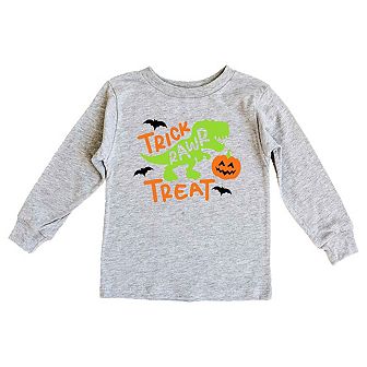 Trick Rawr Treat Youth Long Sleeve Graphic Tee