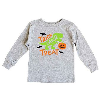 Trick Rawr Treat Youth Long Sleeve Graphic Tee
