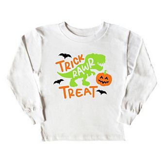 Trick Rawr Treat Youth Long Sleeve Graphic Tee