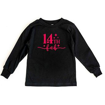 14th Feb Stars Raised Print Youth Long Sleeve Graphic Tee