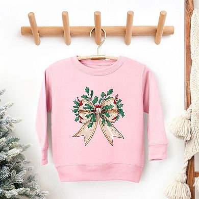 Holly Leaves Coquette Youth Ultra-Soft Graphic Sweatshirt