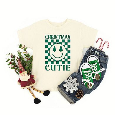 Christmas Cutie Checkered Youth Short Sleeve Graphic Tee