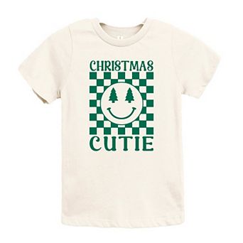 Christmas Cutie Checkered Youth Short Sleeve Graphic Tee