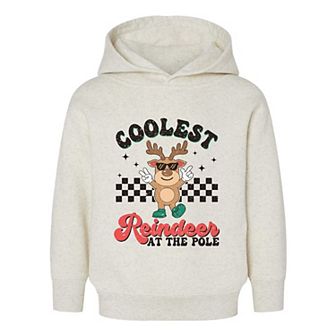 Coolest Reindeer At The Pole Toddler Graphic Hoodie