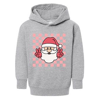 Checkered Santa Toddler Graphic Hoodie