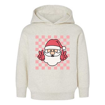 Checkered Santa Toddler Graphic Hoodie