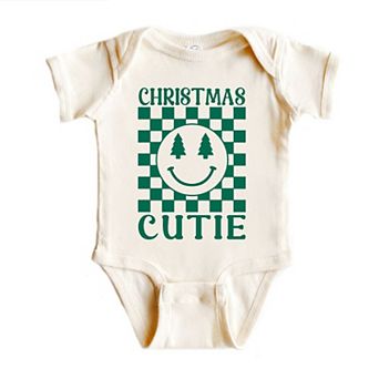 Christmas Cutie Checkered Baby Bodysuit