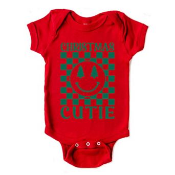 Christmas Cutie Checkered Baby Bodysuit