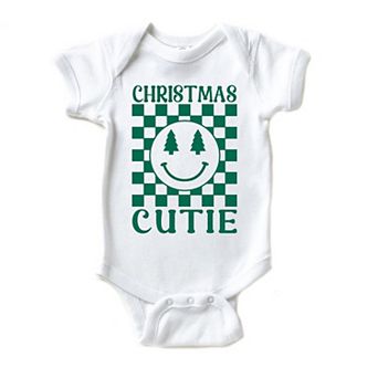 Christmas Cutie Checkered Baby Bodysuit
