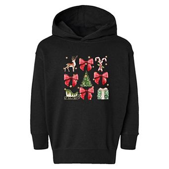 Coquette Christmas Collage Toddler Graphic Hoodie