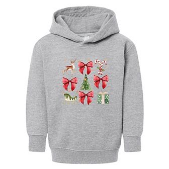 Coquette Christmas Collage Toddler Graphic Hoodie