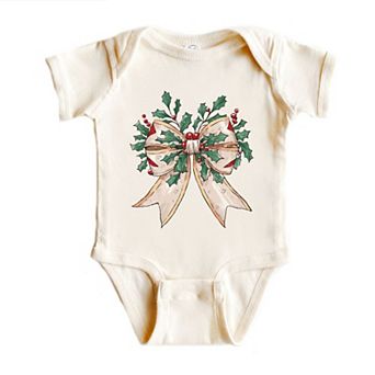 Holly Leaves Coquette Baby Bodysuit