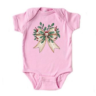 Holly Leaves Coquette Baby Bodysuit