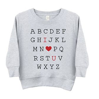 Alphabet I Love You Toddler Graphic Sweatshirt
