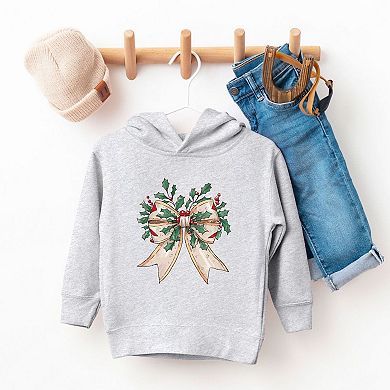 Holly Leaves Coquette Toddler Graphic Hoodie
