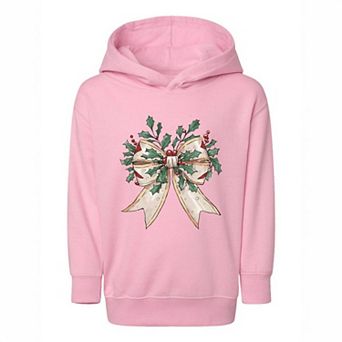 Holly Leaves Coquette Toddler Graphic Hoodie