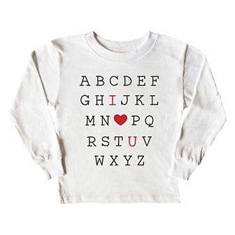 Alphabet I Love You Youth Long Sleeve Graphic Tee