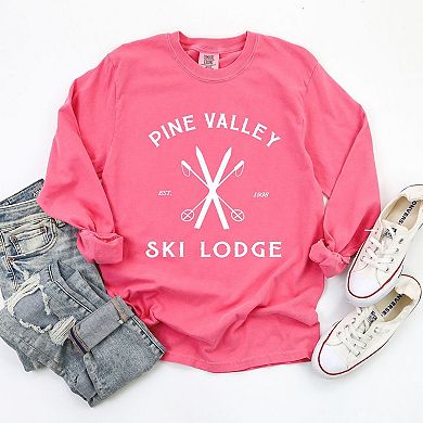 Pine Valley Ski Lodge Garment Dyed Long Sleeve Tees