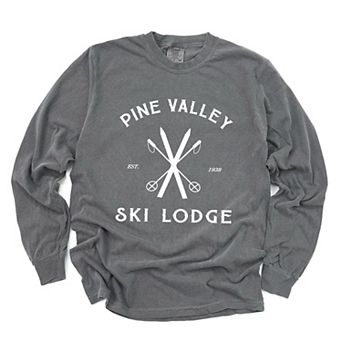 Pine Valley Ski Lodge Garment Dyed Long Sleeve Tees