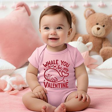 Valentines Whale Baby Bodysuit