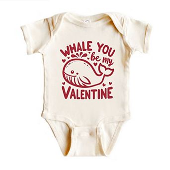 Valentines Whale Baby Bodysuit