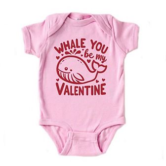 Valentines Whale Baby Bodysuit