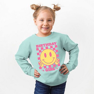 Birthday Girl Checkered Toddler Graphic Sweatshirt