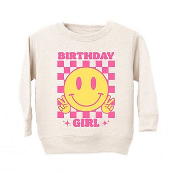 Birthday Girl Checkered Toddler Graphic Sweatshirt