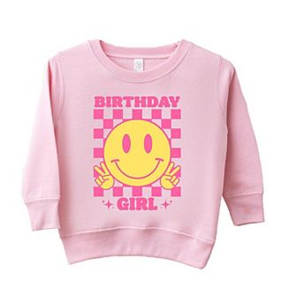Birthday Girl Checkered Toddler Graphic Sweatshirt
