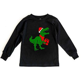 Dino Present Toddler Long Sleeve Graphic Tee