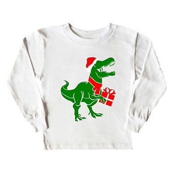 Dino Present Toddler Long Sleeve Graphic Tee