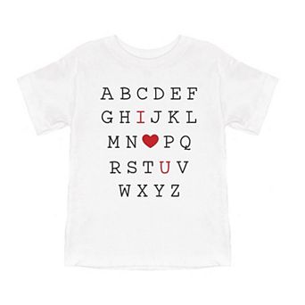 Alphabet I Love You Youth Short Sleeve Graphic Tee