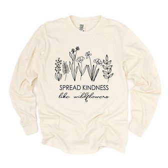 Spread Kindness Like Wildflowers Garment Dyed Long Sleeve Tees